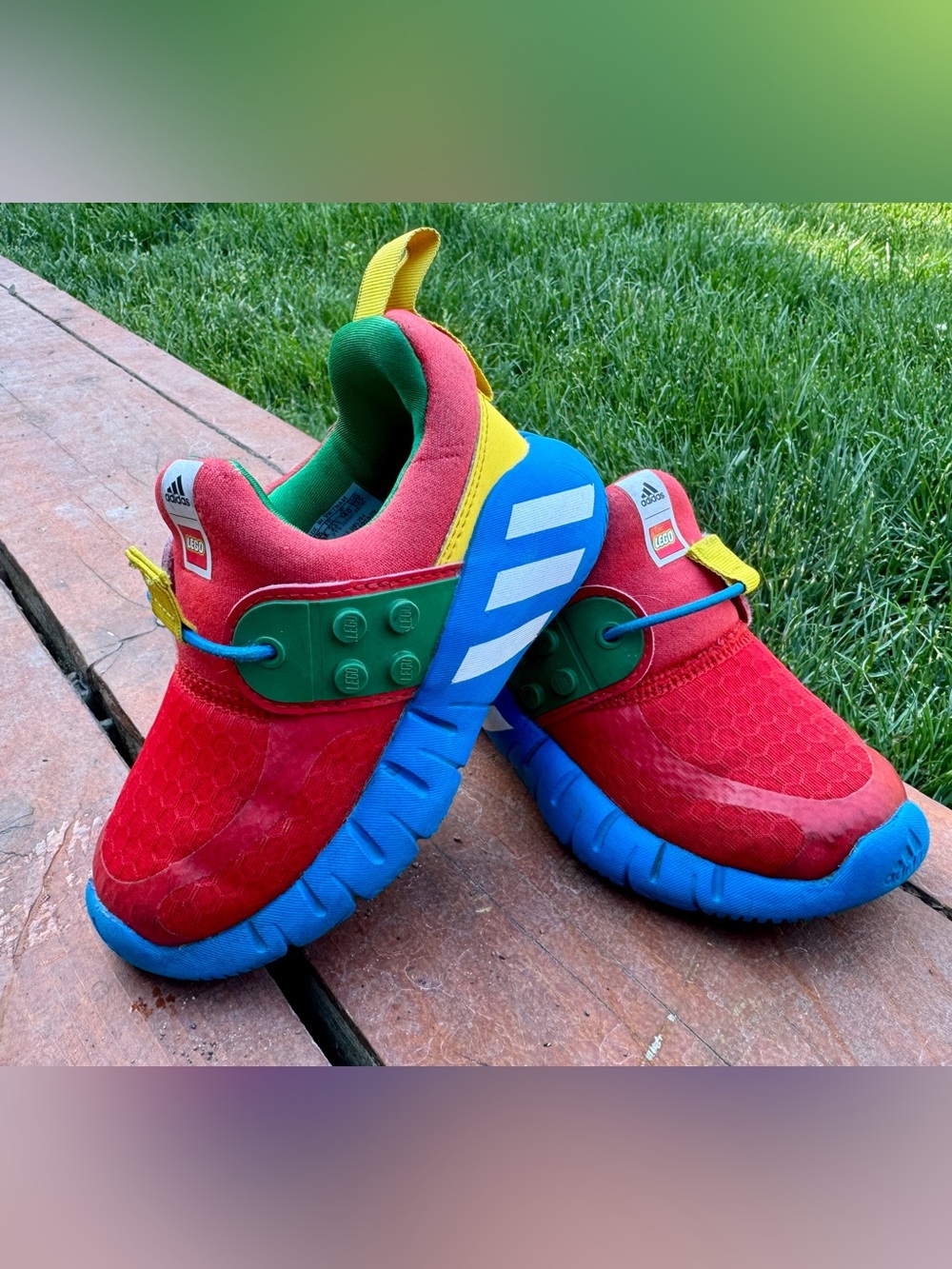 Adidas LEGO x RapidaZen Red Shock Blue sneakers toddler size 7